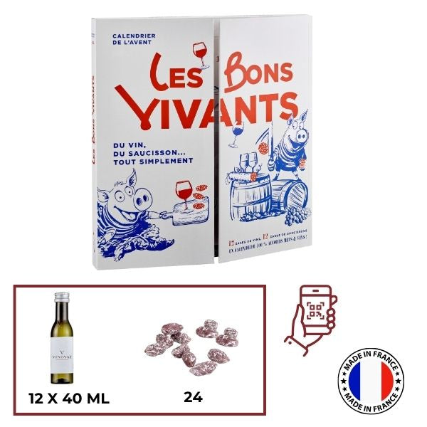 Calendrier de l'Avent Vins & Saucissons - "Les Bons Vivants"