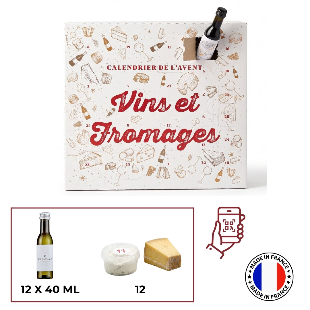 Calendrier de l'Avent Vins & Fromages - "Le Régal des Épicuriens" 