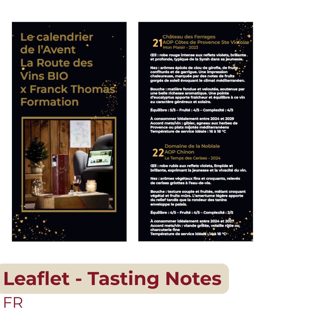 Le calendrier de l'Avent "La route des vins bio"