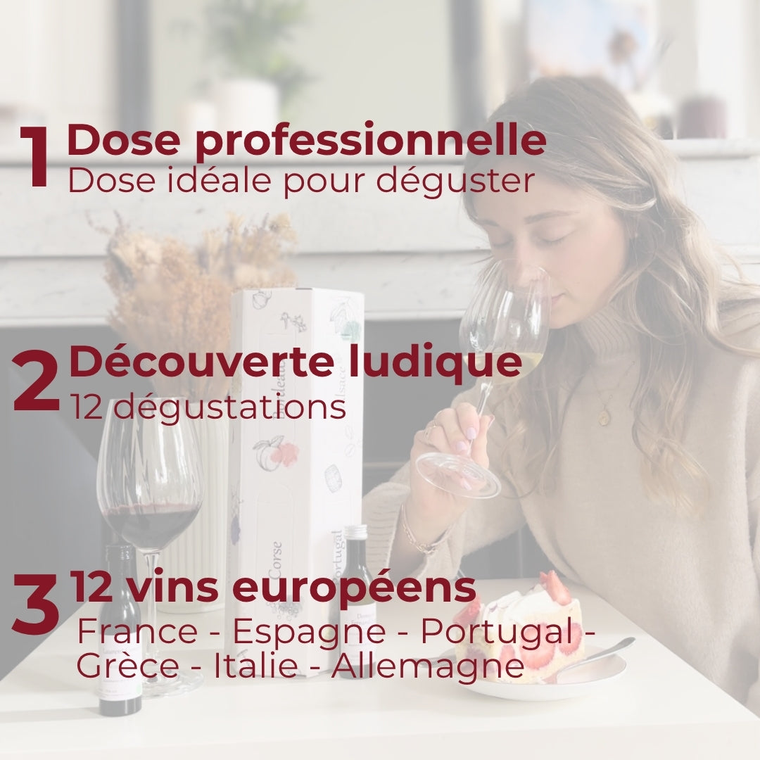 Coffret dégustation - 12 grands vins d'Europe